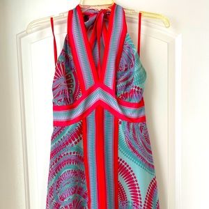 BCBG fun & floaty halter dress
